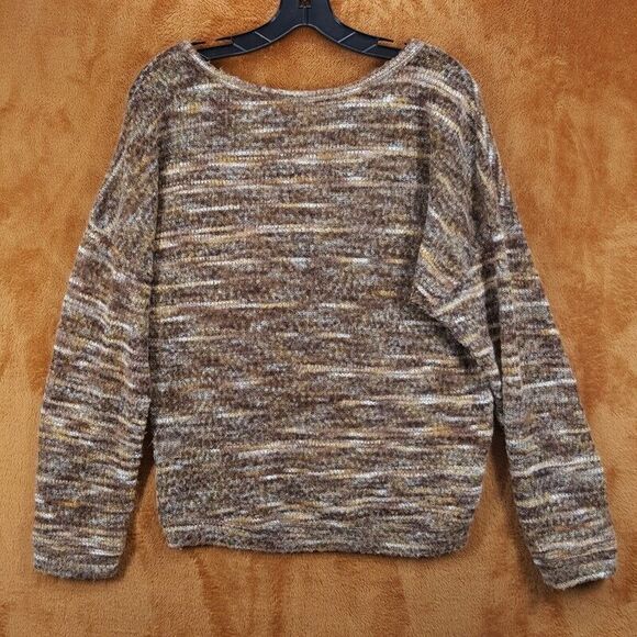 PIKO 1988 Sweater Womens Small Brown Pullover Marled Chunky Knit Tan Cream - Picture 3 of 7